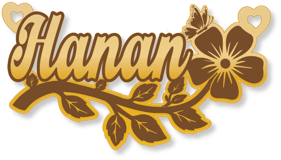 Hanan · تصميم خط عربي ومجوهرات ليزر · مسار مغلق للفايبر ليزر · Gold Name - اسمك ذهب