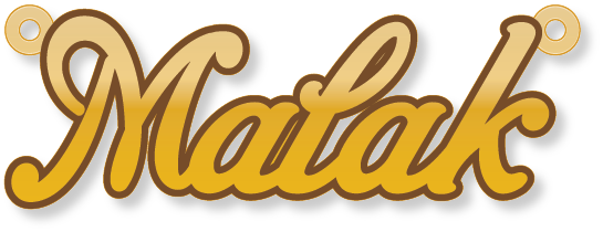 Malak · Arabic Calligraphy Laser Jewelry CAD · Closed Vector Path for Fiber Laser · Gold Name