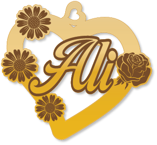 Ali · تصميم خط عربي ومجوهرات ليزر · مسار مغلق للفايبر ليزر · Gold Name - اسمك ذهب