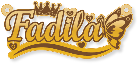 Fadila · Arabic Calligraphy Laser Jewelry CAD · Closed Vector Path for Fiber Laser · Gold Name