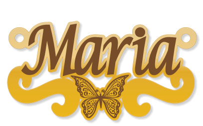 Maria · Arabic Calligraphy Laser Jewelry CAD · Closed Vector Path for Fiber Laser · Gold Name