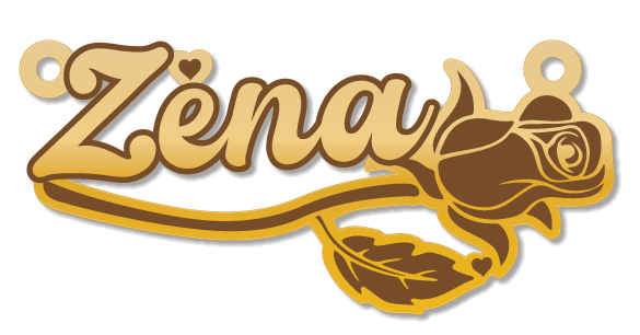 Zena · تصميم خط عربي ومجوهرات ليزر · مسار مغلق للفايبر ليزر · Gold Name - اسمك ذهب