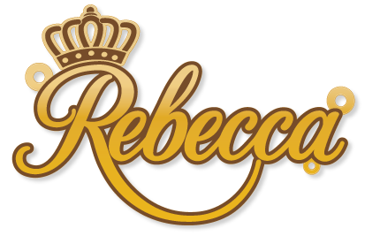 Rebecca · تصميم خط عربي ومجوهرات ليزر · مسار مغلق للفايبر ليزر · Gold Name - اسمك ذهب