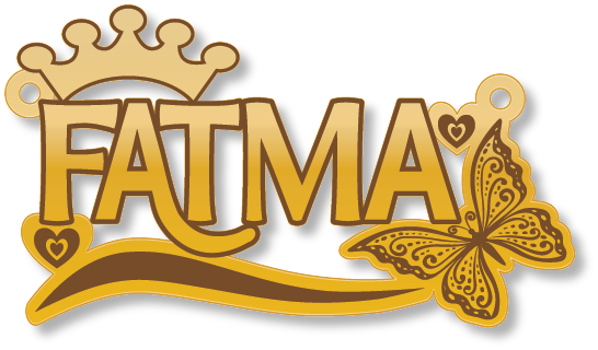 FATMA · تصميم خط عربي ومجوهرات ليزر · مسار مغلق للفايبر ليزر · Gold Name - اسمك ذهب