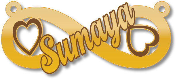 Sumaya · تصميم خط عربي ومجوهرات ليزر · مسار مغلق للفايبر ليزر · Gold Name - اسمك ذهب