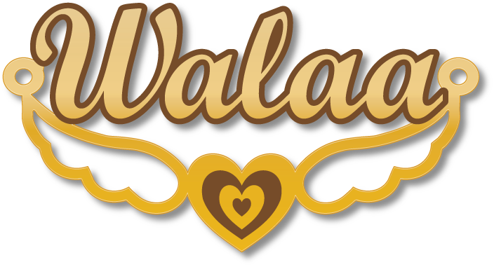 Walaa · Arabic Calligraphy Laser Jewelry CAD · Closed Vector Path for Fiber Laser · Gold Name