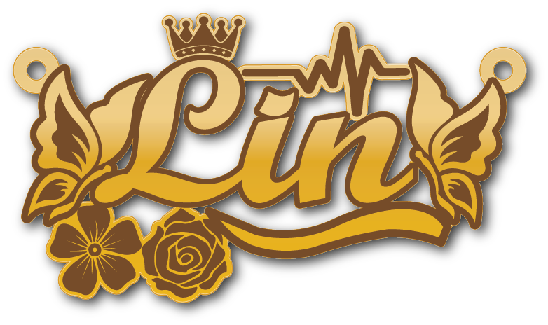 Lin · تصميم خط عربي ومجوهرات ليزر · مسار مغلق للفايبر ليزر · Gold Name - اسمك ذهب