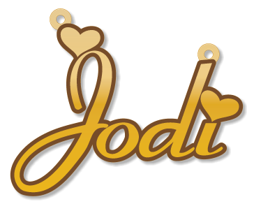 Jodi · تصميم خط عربي ومجوهرات ليزر · مسار مغلق للفايبر ليزر · Gold Name - اسمك ذهب