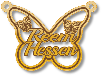 Reem Hessen · Arabic Calligraphy Laser Jewelry CAD · Closed Vector Path for Fiber Laser · Gold Name