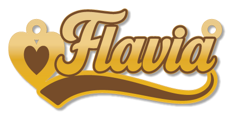 Flavia · تصميم خط عربي ومجوهرات ليزر · مسار مغلق للفايبر ليزر · Gold Name - اسمك ذهب