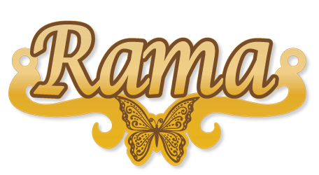 Rama · Arabic Calligraphy Laser Jewelry CAD · Closed Vector Path for Fiber Laser · Gold Name