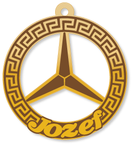 Jozef · Arabic Calligraphy Laser Jewelry CAD · Closed Vector Path for Fiber Laser · Gold Name