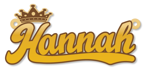 Hannah · تصميم خط عربي ومجوهرات ليزر · مسار مغلق للفايبر ليزر · Gold Name - اسمك ذهب