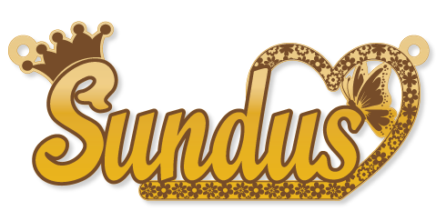 Sundus · Arabic Calligraphy Laser Jewelry CAD · Closed Vector Path for Fiber Laser · Gold Name