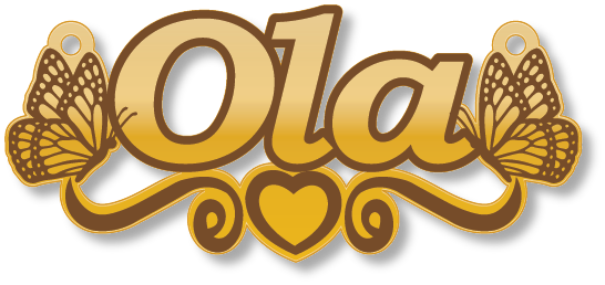 Ola · تصميم خط عربي ومجوهرات ليزر · مسار مغلق للفايبر ليزر · Gold Name - اسمك ذهب