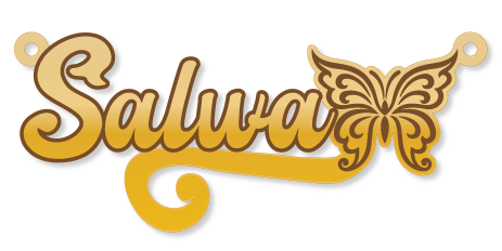 Salwa · Arabic Calligraphy Laser Jewelry CAD · Closed Vector Path for Fiber Laser · Gold Name