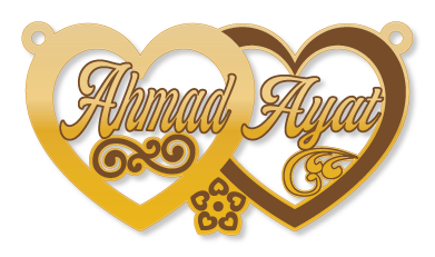 Ahmad Ayat · تصميم خط عربي ومجوهرات ليزر · مسار مغلق للفايبر ليزر · Gold Name - اسمك ذهب