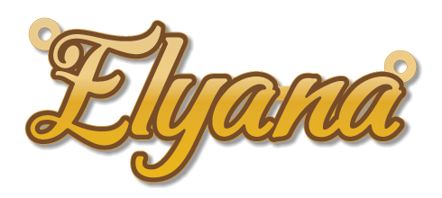Elyana · تصميم خط عربي ومجوهرات ليزر · مسار مغلق للفايبر ليزر · Gold Name - اسمك ذهب