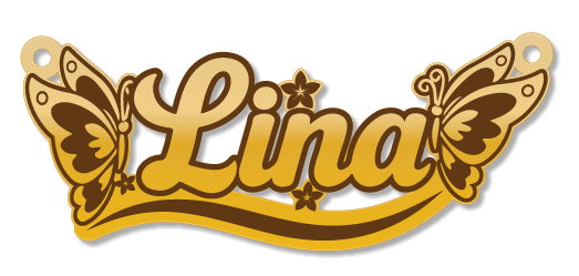 Lina · Arabic Calligraphy Laser Jewelry CAD · Closed Vector Path for Fiber Laser · Gold Name