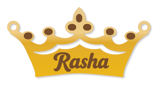 Rasha · تصميم خط عربي ومجوهرات ليزر · مسار مغلق للفايبر ليزر · Gold Name - اسمك ذهب