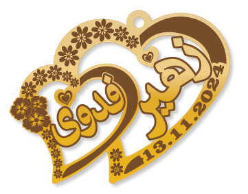 زهير فدوى · Arabic Calligraphy Laser Jewelry CAD · Closed Vector Path for Fiber Laser · Gold Name