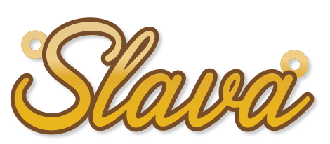 Slava · تصميم خط عربي ومجوهرات ليزر · مسار مغلق للفايبر ليزر · Gold Name - اسمك ذهب