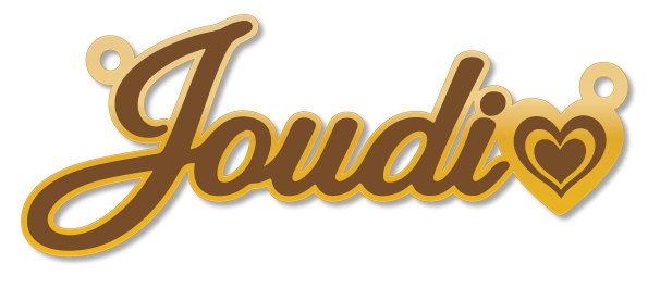 Joudi · تصميم خط عربي ومجوهرات ليزر · مسار مغلق للفايبر ليزر · Gold Name - اسمك ذهب