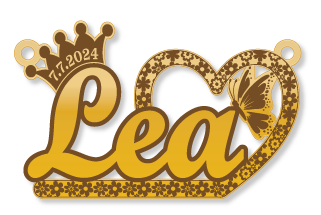 Lea · تصميم خط عربي ومجوهرات ليزر · مسار مغلق للفايبر ليزر · Gold Name - اسمك ذهب