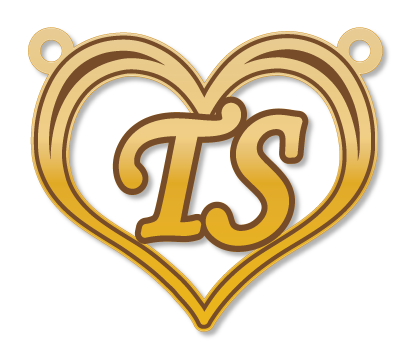 T S · Arabic Calligraphy Laser Jewelry CAD · Closed Vector Path for Fiber Laser · Gold Name