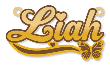 Liah · Arabic Calligraphy Laser Jewelry CAD · Closed Vector Path for Fiber Laser · Gold Name