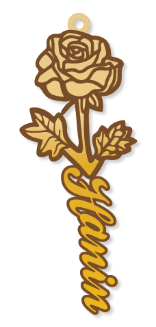 Hanin · تصميم خط عربي ومجوهرات ليزر · مسار مغلق للفايبر ليزر · Gold Name - اسمك ذهب
