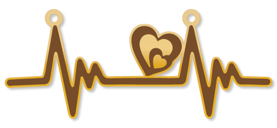 نبض قلب · تصميم خط عربي ومجوهرات ليزر · مسار مغلق للفايبر ليزر · Gold Name - اسمك ذهب