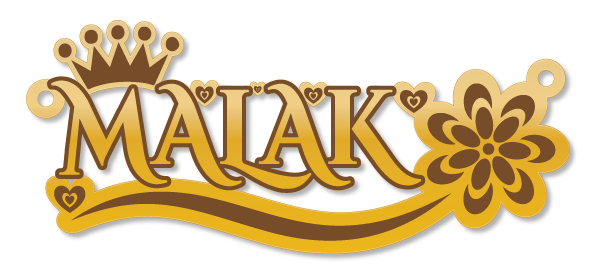 MALAK · Arabic Calligraphy Laser Jewelry CAD · Closed Vector Path for Fiber Laser · Gold Name