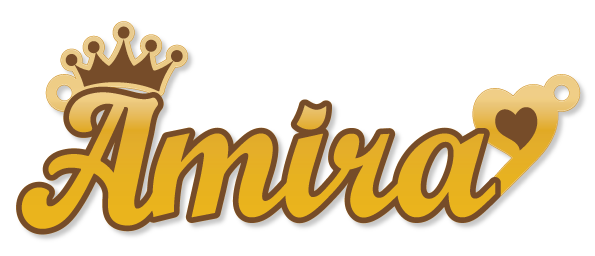 Amira · Arabic Calligraphy Laser Jewelry CAD · Closed Vector Path for Fiber Laser · Gold Name