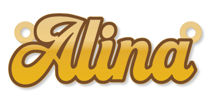 Alina · تصميم خط عربي ومجوهرات ليزر · مسار مغلق للفايبر ليزر · Gold Name - اسمك ذهب