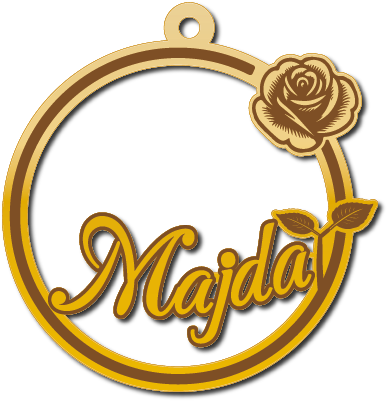 Majda · تصميم خط عربي ومجوهرات ليزر · مسار مغلق للفايبر ليزر · Gold Name - اسمك ذهب