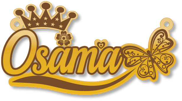 Osama · تصميم خط عربي ومجوهرات ليزر · مسار مغلق للفايبر ليزر · Gold Name - اسمك ذهب