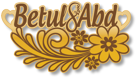 Betul & Abd · تصميم خط عربي ومجوهرات ليزر · مسار مغلق للفايبر ليزر · Gold Name - اسمك ذهب