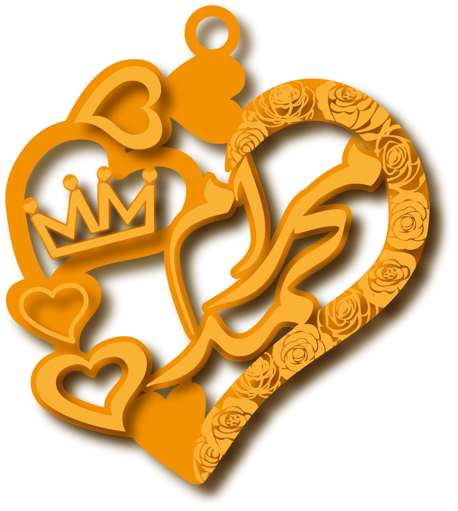 مرام  محمد اسمين  مدمجين بحرف م مشترك · Arabic Calligraphy Laser Jewelry CAD · Closed Vector Path for Fiber Laser · Gold Name
