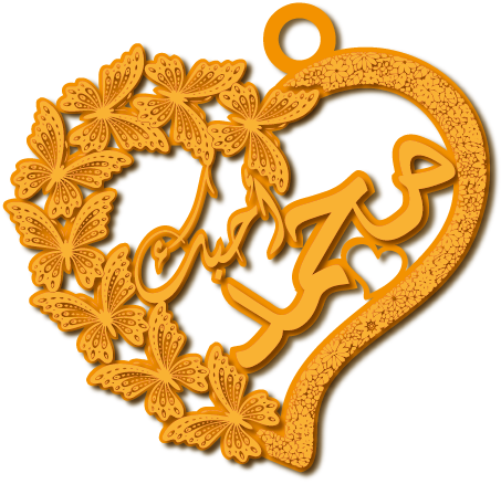 محمد أحبك · Arabic Calligraphy Laser Jewelry CAD · Closed Vector Path for Fiber Laser · Gold Name