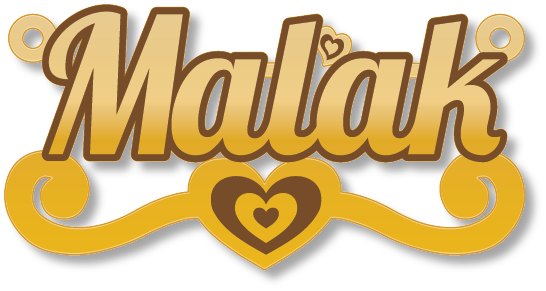 Malak · تصميم خط عربي ومجوهرات ليزر · مسار مغلق للفايبر ليزر · Gold Name - اسمك ذهب