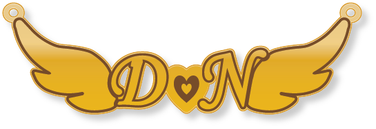 جناحين مع حرفين D N · تصميم خط عربي ومجوهرات ليزر · مسار مغلق للفايبر ليزر · Gold Name - اسمك ذهب