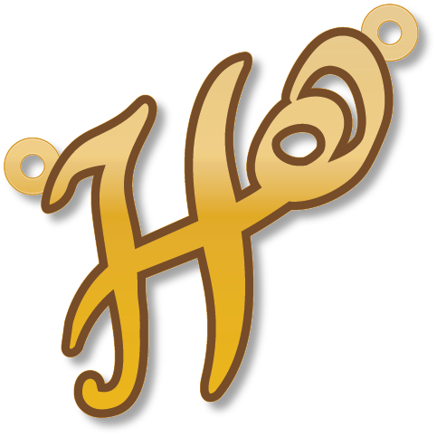 هـ H · Arabic Calligraphy Laser Jewelry CAD · Closed Vector Path for Fiber Laser · Gold Name