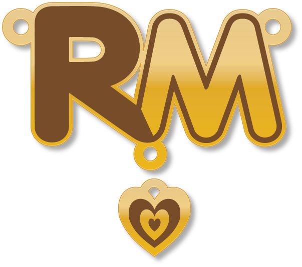 RM حرفين · Arabic Calligraphy Laser Jewelry CAD · Closed Vector Path for Fiber Laser · Gold Name