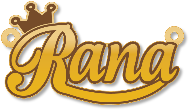 Rana · تصميم خط عربي ومجوهرات ليزر · مسار مغلق للفايبر ليزر · Gold Name - اسمك ذهب
