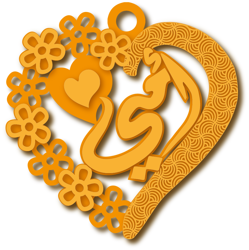أمي مع قلب · تصميم خط عربي ومجوهرات ليزر · مسار مغلق للفايبر ليزر · Gold Name - اسمك ذهب