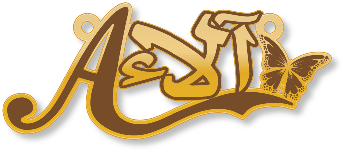 آلاء A · تصميم خط عربي ومجوهرات ليزر · مسار مغلق للفايبر ليزر · Gold Name - اسمك ذهب