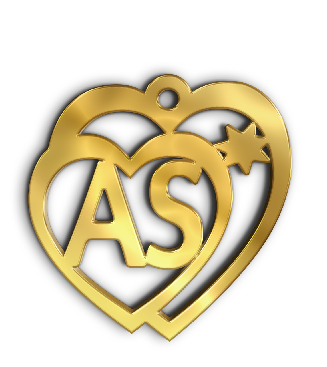 A S · تصميم خط عربي ومجوهرات ليزر · مسار مغلق للفايبر ليزر · Gold Name - اسمك ذهب