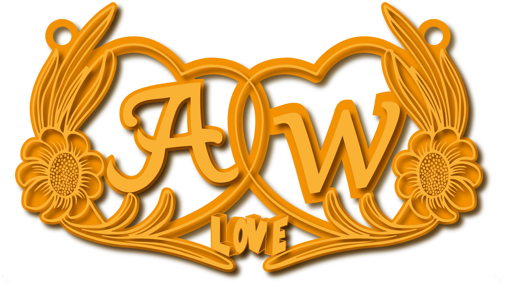 AW · Arabic Calligraphy Laser Jewelry CAD · Closed Vector Path for Fiber Laser · Gold Name