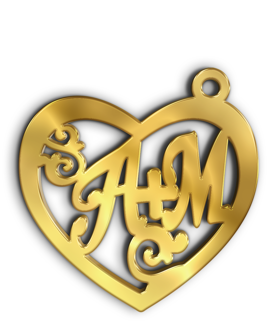 A M · تصميم خط عربي ومجوهرات ليزر · مسار مغلق للفايبر ليزر · Gold Name - اسمك ذهب